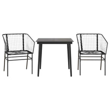 3-Delige Tuinset Poly Rattan Glas Zwart 2 80 x 80 x 74 cm Nee