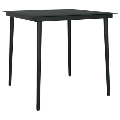 3-Delige Tuinset Poly Rattan Glas Zwart 2 80 x 80 x 74 cm Nee