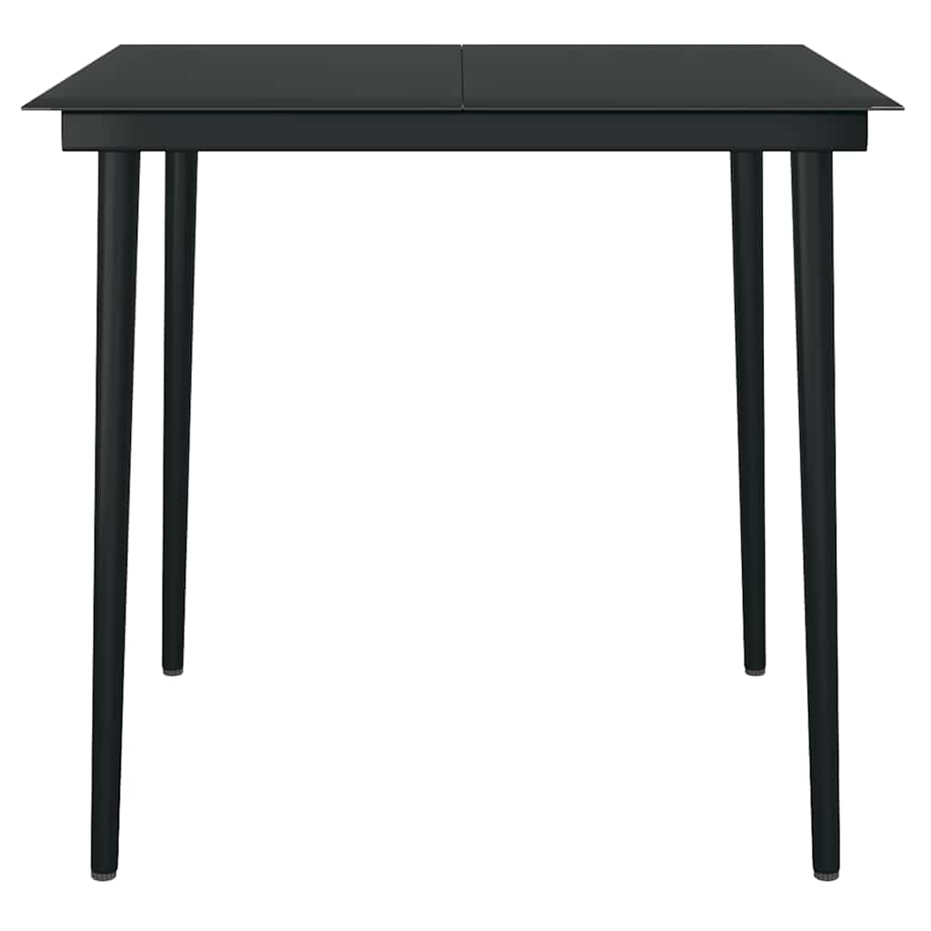 3-Delige Tuinset Poly Rattan Glas Zwart 2 80 x 80 x 74 cm Nee