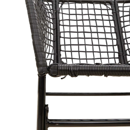 3-Delige Tuinset Poly Rattan Glas Zwart 2 80 x 80 x 74 cm Nee