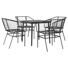 5-Delige Tuinset Poly Rattan Glas Zwart 4 80 x 80 x 74 cm Nee