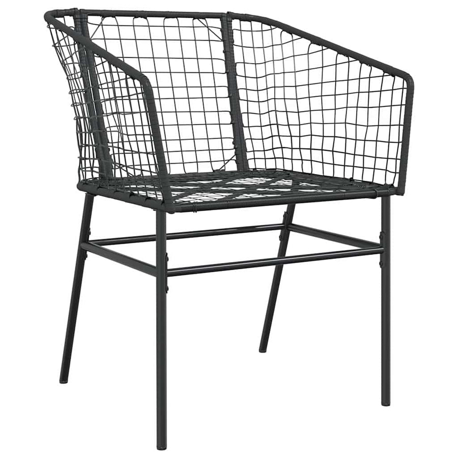 5-Delige Tuinset Poly Rattan Glas Zwart 4 80 x 80 x 74 cm Nee