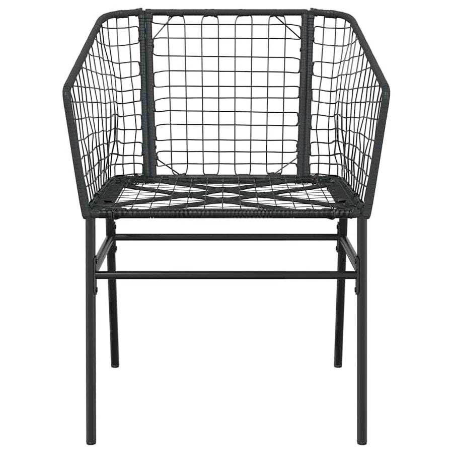 5-Delige Tuinset Poly Rattan Glas Zwart 4 80 x 80 x 74 cm Nee