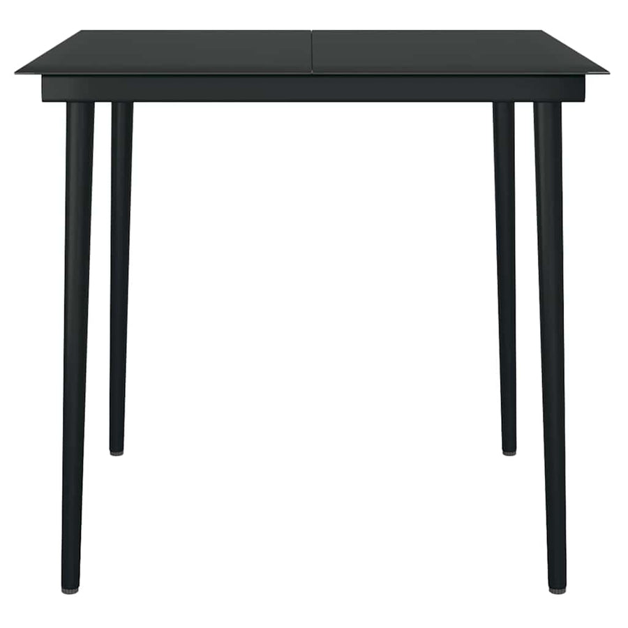 5-Delige Tuinset Poly Rattan Glas Zwart 4 80 x 80 x 74 cm Nee