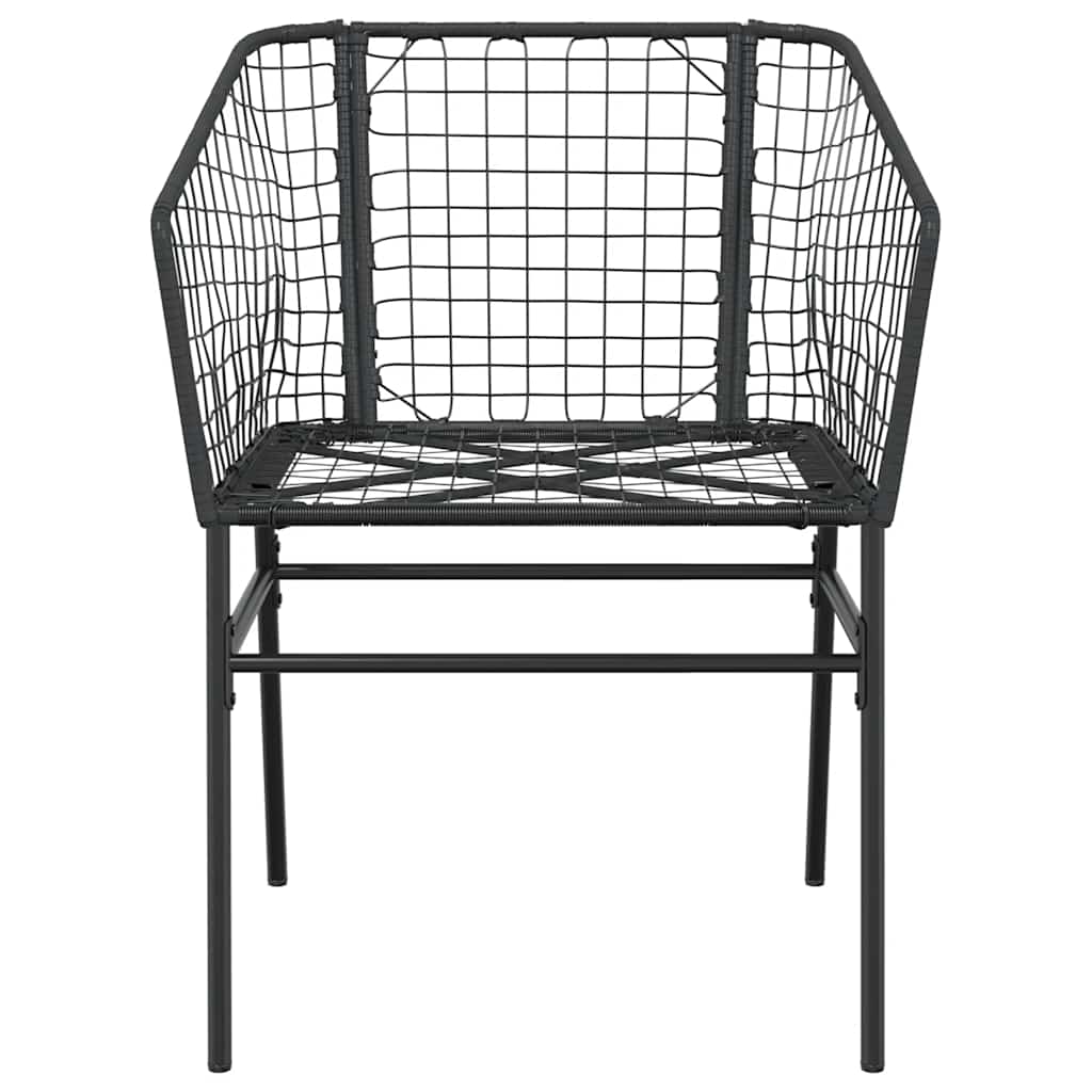 5-delige Tuinset poly rattan glas zwart