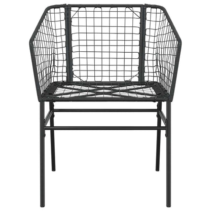 5-delige Tuinset poly rattan glas zwart