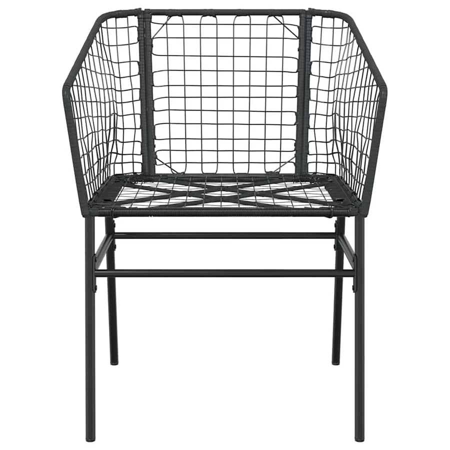 5-delige Tuinset poly rattan glas zwart