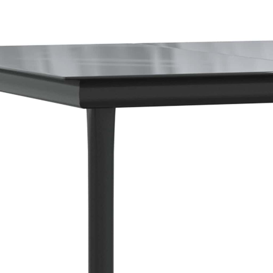 5-delige Tuinset poly rattan glas zwart
