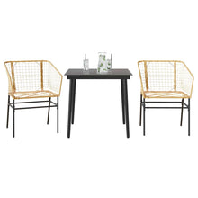 3-Delige Tuinset Poly Rattan Glas Bruin 2 80 x 80 x 74 cm Nee
