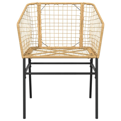 3-Delige Tuinset Poly Rattan Glas Bruin 2 80 x 80 x 74 cm Nee