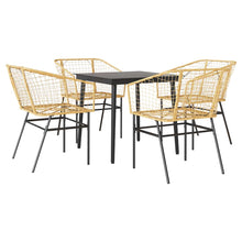 5-Delige Tuinset Poly Rattan Glas Bruin 4 80 x 80 x 74 cm Nee