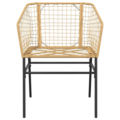 5-delige Tuinset poly rattan glas bruin
