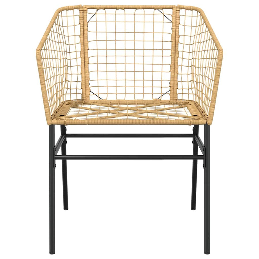 5-delige Tuinset poly rattan glas bruin