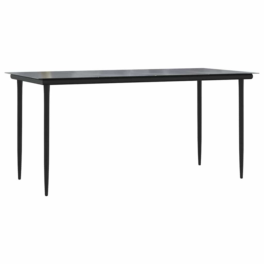 5-delige Tuinset poly rattan glas bruin