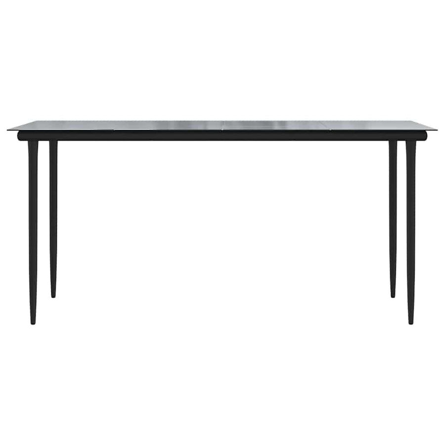 5-delige Tuinset poly rattan glas bruin