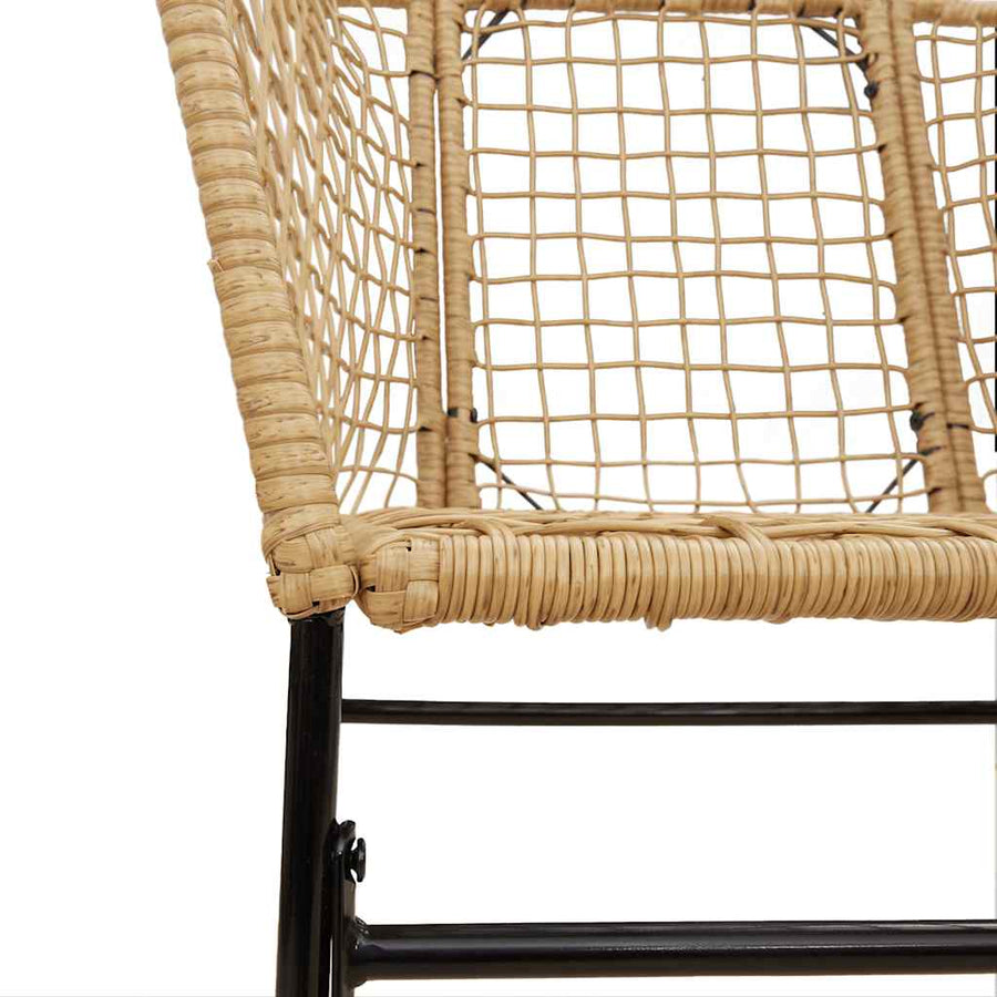 5-delige Tuinset poly rattan glas bruin