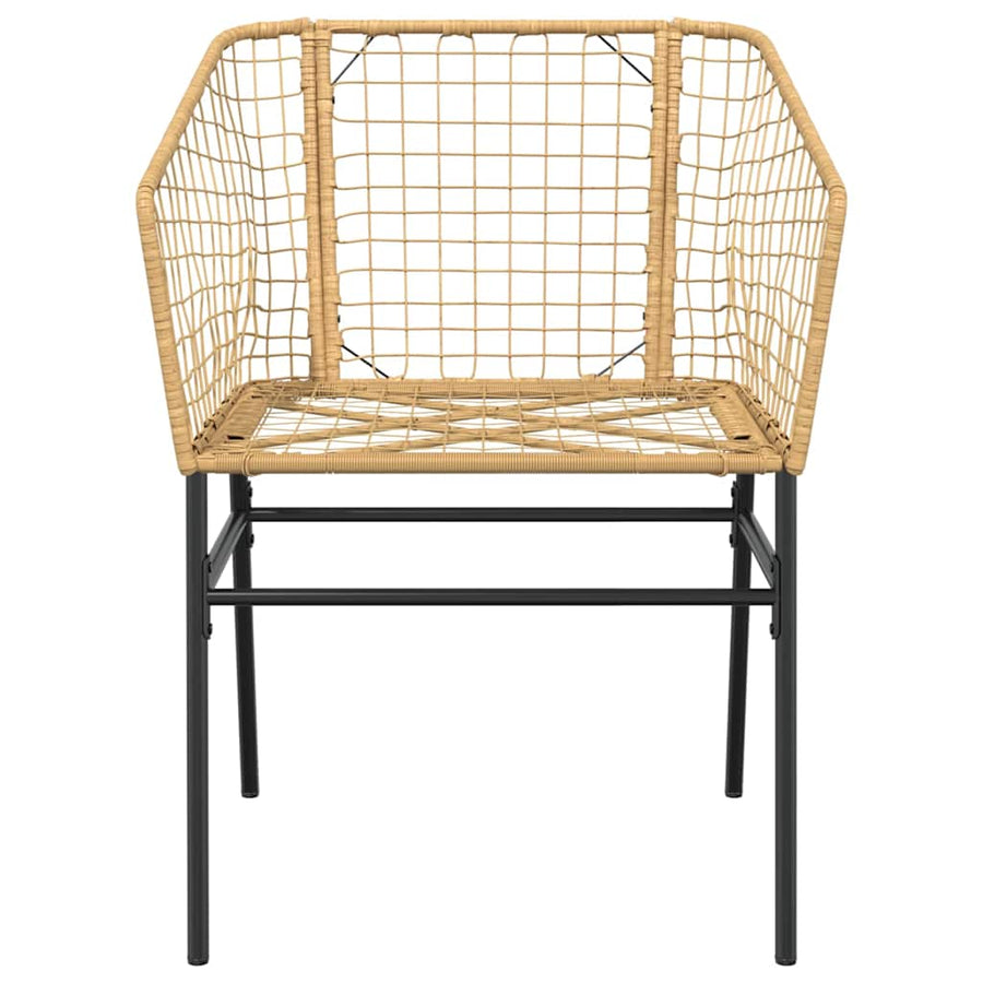 7-delige Tuinset poly rattan glas bruin