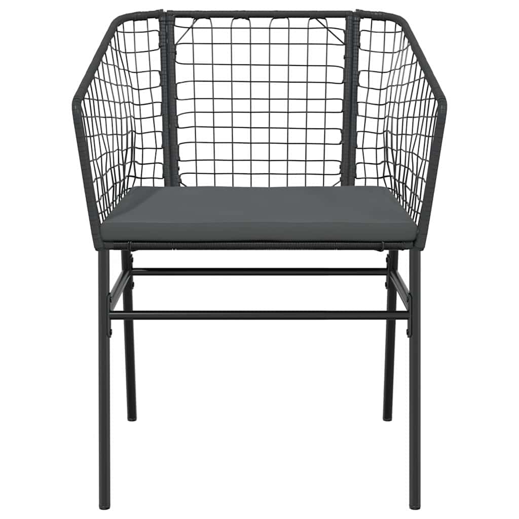 5-Delige Tuinset Met Kussens Poly Rattan Glas Zwart 4 80 x 80 x 74 cm Ja