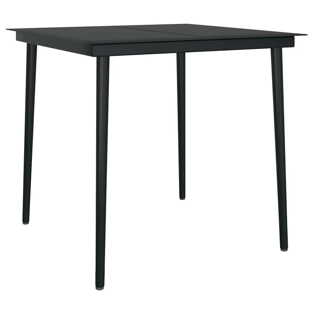 5-Delige Tuinset Met Kussens Poly Rattan Glas Zwart 4 80 x 80 x 74 cm Ja