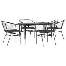 5-Delige Tuinset Met Kussens Poly Rattan Glas Zwart 4 140 x 70 x 74 cm Ja