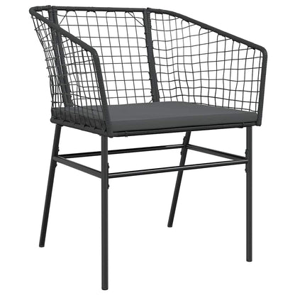 5-Delige Tuinset Met Kussens Poly Rattan Glas Zwart 4 140 x 70 x 74 cm Ja