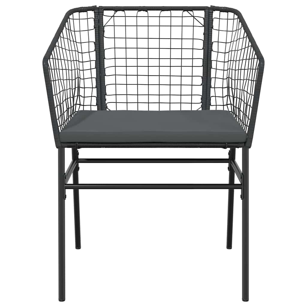5-Delige Tuinset Met Kussens Poly Rattan Glas Zwart 4 140 x 70 x 74 cm Ja