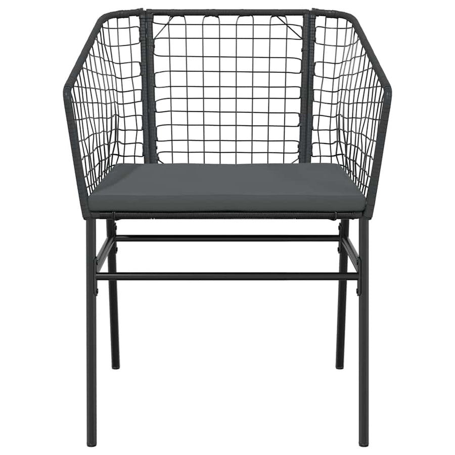 5-Delige Tuinset Met Kussens Poly Rattan Glas Zwart 4 140 x 70 x 74 cm Ja
