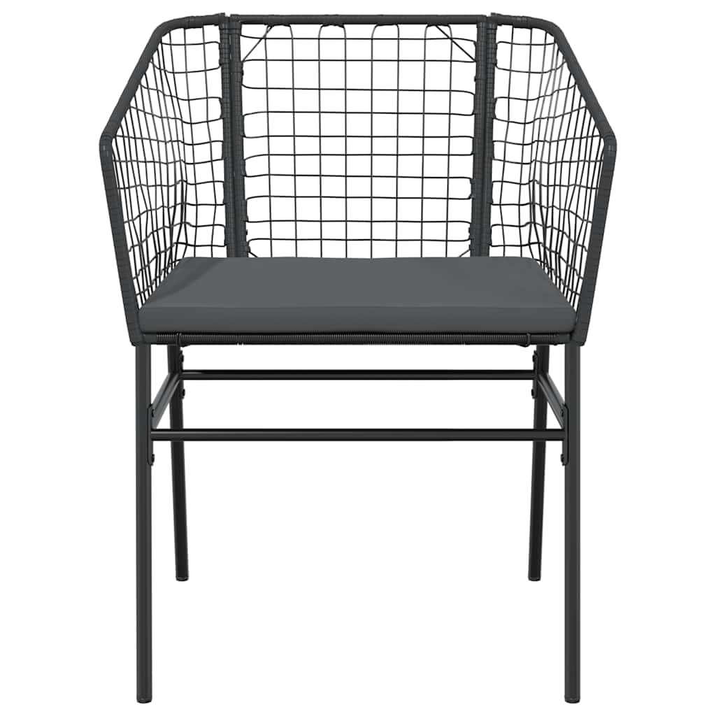 5-Delige Tuinset Met Kussens Poly Rattan Glas Zwart 4 160 x 80 x 74 cm Ja