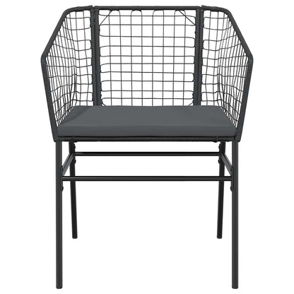 5-Delige Tuinset Met Kussens Poly Rattan Glas Zwart 4 160 x 80 x 74 cm Ja