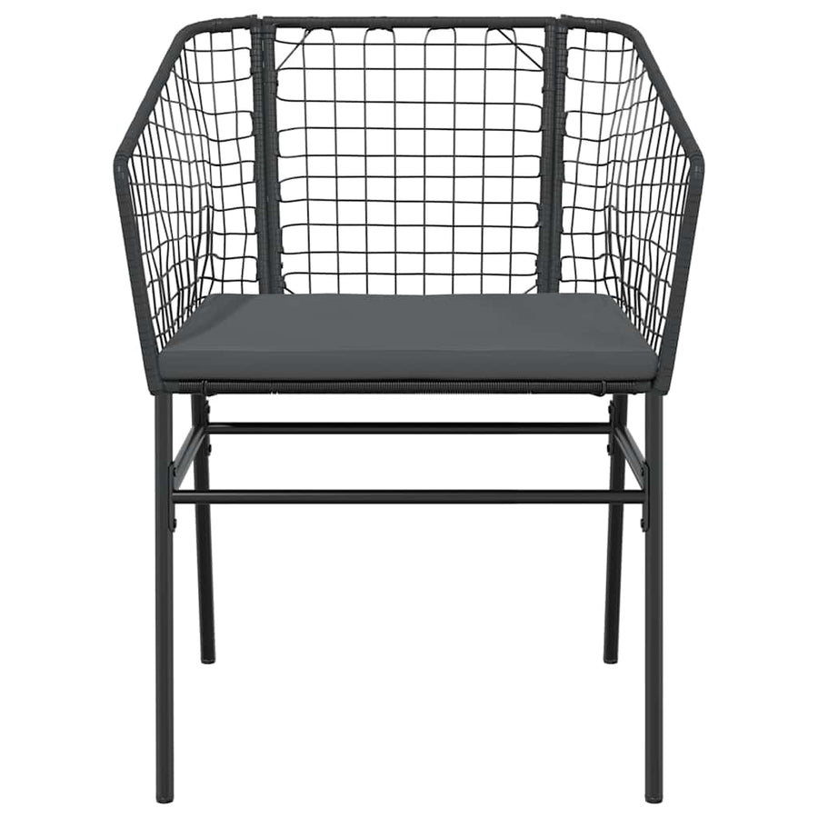 5-Delige Tuinset Met Kussens Poly Rattan Glas Zwart 4 160 x 80 x 74 cm Ja