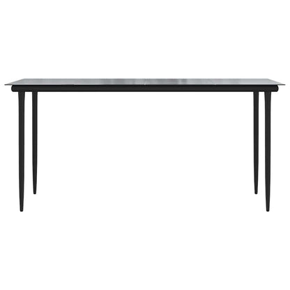 5-Delige Tuinset Met Kussens Poly Rattan Glas Zwart 4 160 x 80 x 74 cm Ja