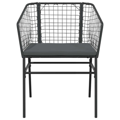 9-Delige Tuinset Met Kussens Poly Rattan Glas Zwart 8 200 x 100 x 74 cm Ja