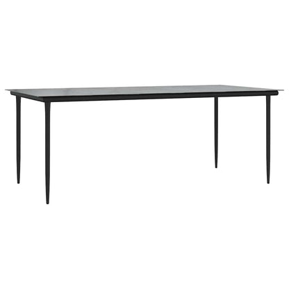 9-Delige Tuinset Met Kussens Poly Rattan Glas Zwart 8 200 x 100 x 74 cm Ja