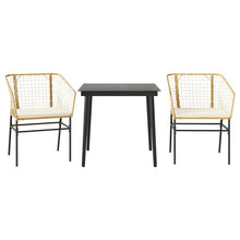 3-Delige Tuinset Met Kussens Poly Rattan Glas Bruin 2 80 x 80 x 74 cm Ja