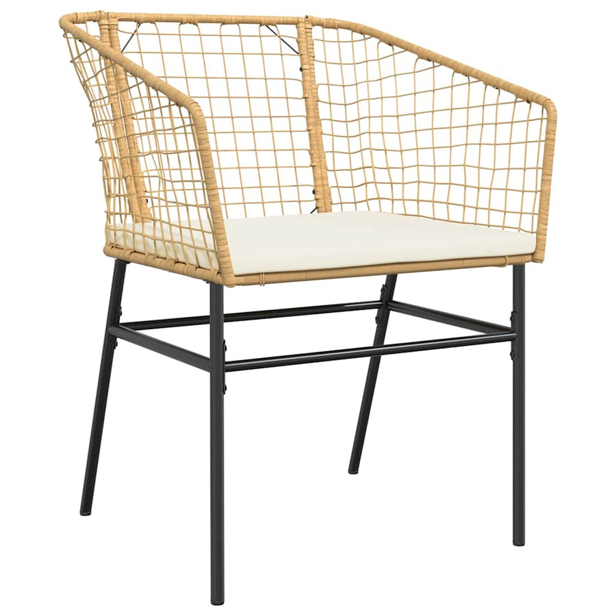 3-Delige Tuinset Met Kussens Poly Rattan Glas Bruin 2 80 x 80 x 74 cm Ja