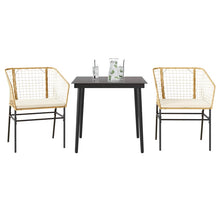 3-Delige Tuinset Met Kussens Poly Rattan Glas Bruin 2 80 x 80 x 74 cm Ja