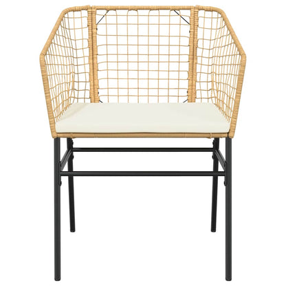 5-Delige Tuinset Met Kussens Poly Rattan Glas Bruin 4 80 x 80 x 74 cm Ja