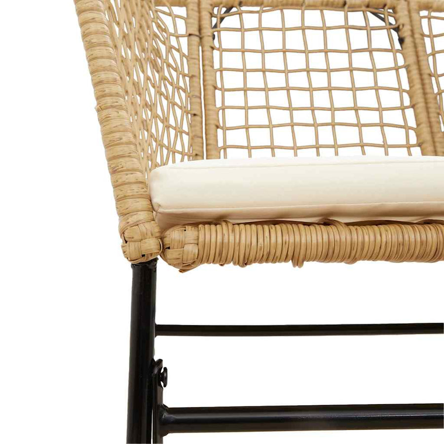 5-Delige Tuinset Met Kussens Poly Rattan Glas Bruin 4 80 x 80 x 74 cm Ja