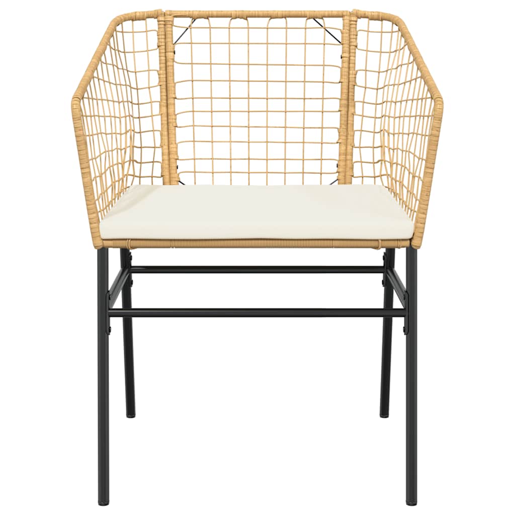 7-Delige Tuinset Met Kussens Poly Rattan Glas Bruin 6 200 x 100 x 74 cm Ja