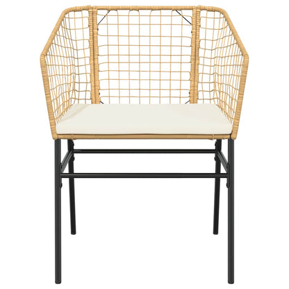 7-Delige Tuinset Met Kussens Poly Rattan Glas Bruin 6 200 x 100 x 74 cm Ja