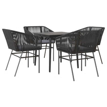5-Delige Tuinset Met Kussens Poly Rattan Glas 4 80 x 80 x 74 cm Zwart