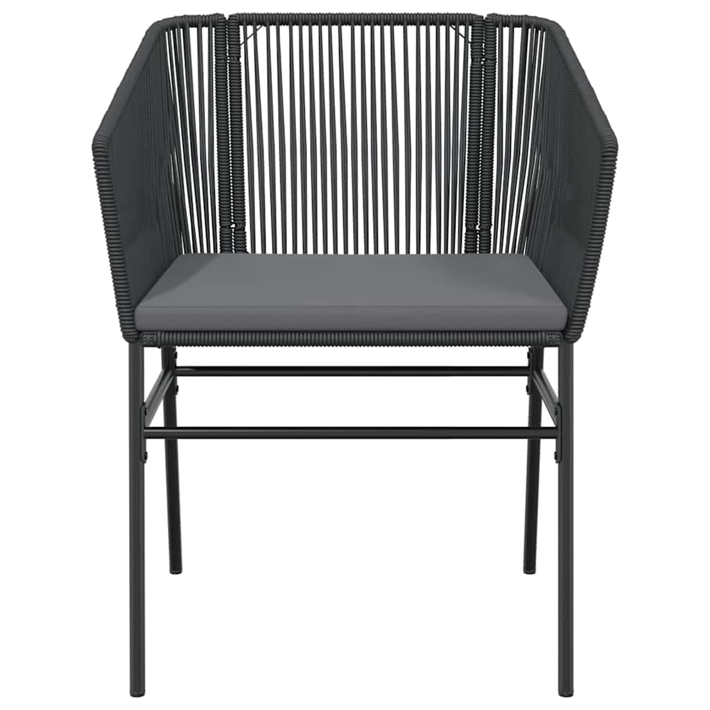 5-Delige Tuinset Met Kussens Poly Rattan Glas 4 80 x 80 x 74 cm Zwart