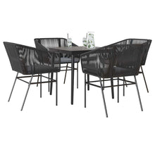 5-Delige Tuinset Met Kussens Poly Rattan Glas 4 80 x 80 x 74 cm Zwart