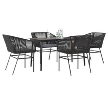 5-Delige Tuinset Met Kussens Poly Rattan Glas 4 140 x 70 x 74 cm Zwart