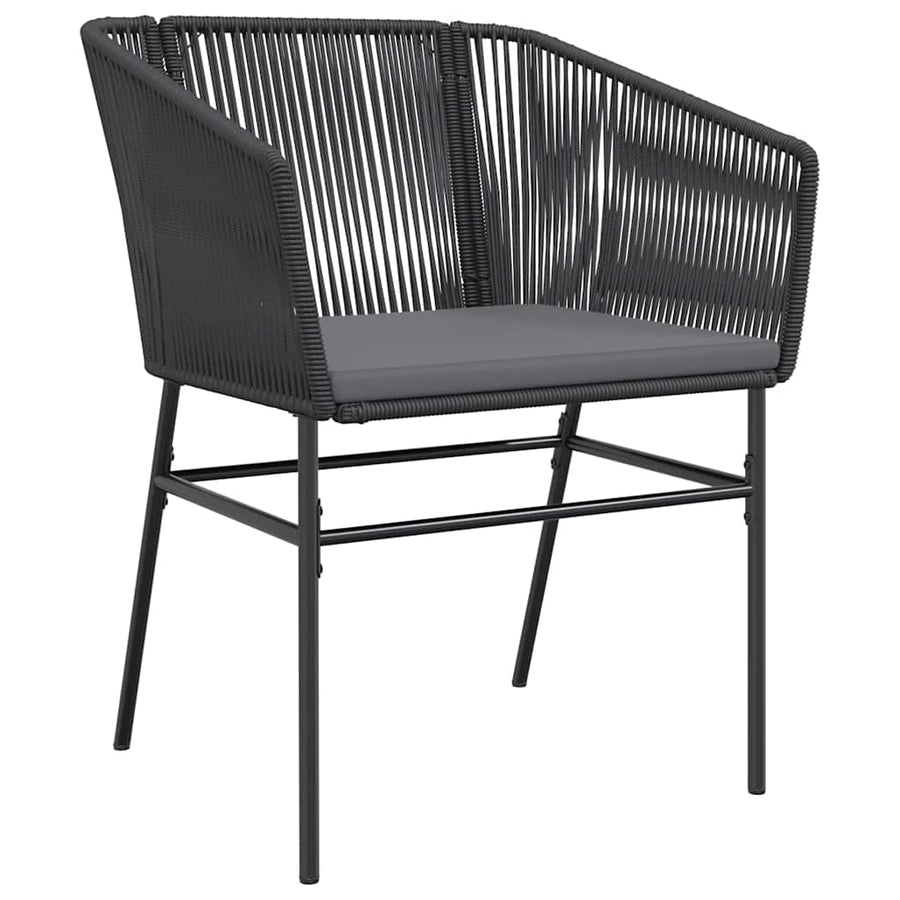 5-Delige Tuinset Met Kussens Poly Rattan Glas 4 160 x 80 x 74 cm Zwart