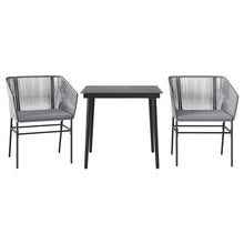 3-Delige Tuinset Met Kussens Poly Rattan Glas 2 80 x 80 x 74 cm Grijs
