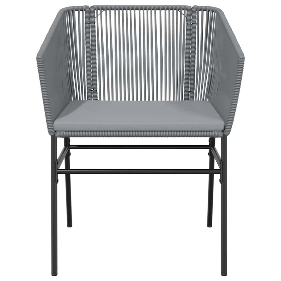 3-Delige Tuinset Met Kussens Poly Rattan Glas 2 80 x 80 x 74 cm Grijs