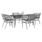 Tuinset poly rattan grijs 5-delig met kussens