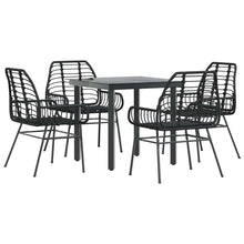 5-delige Tuinset poly rattan glas zwart