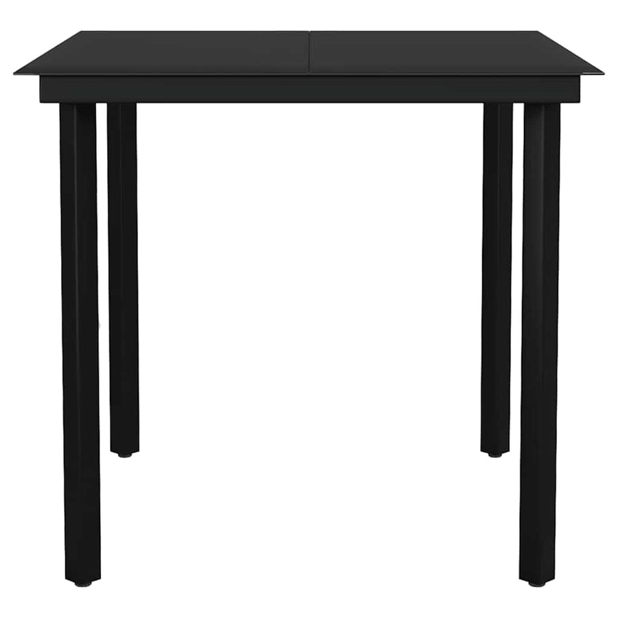 5-delige Tuinset poly rattan glas zwart